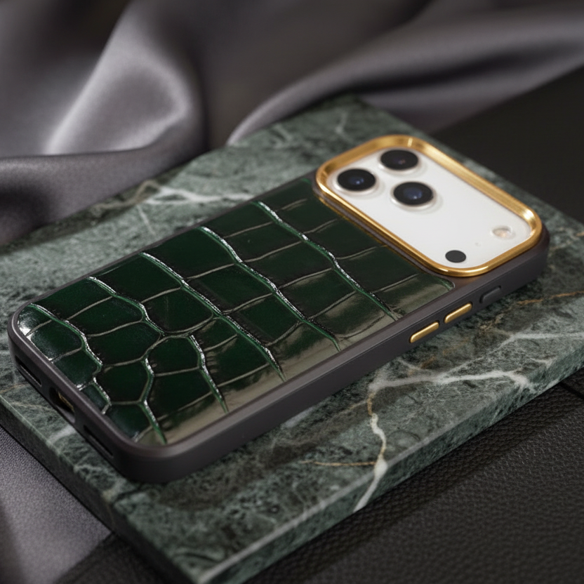 Personalized Crocodile Pattern Italian Leather iPhone Case